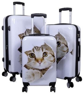 Polycarbonat-ABS Hartschale Reise Koffer Trolley M,L,XL o.Set Motiv Baby Katze