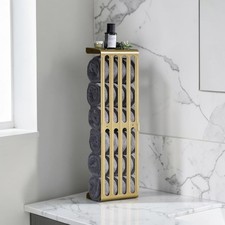 Towel Storage Rack Adjustable Height Wall Mount Bathroom Shelf Organiser Gold