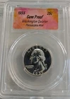 1955-P Mirror-like Gem Proof 90% Silver Washington Quarter ~ Low Mintage of 378k