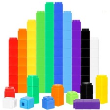 1000 Pieces Linking Counting Cubes, Plastic Counting Blocks, Colorful Math Cu...
