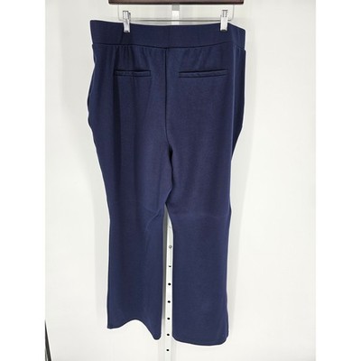 IMAN Women's Blue Elastic Waist High-Rise Pull-On Trouser Size 1X
