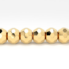 4x3mm Faceted Solid Yellow Gold Rondelle Spacer Beads