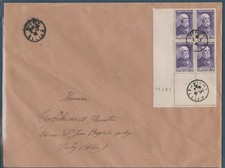 grande enveloppe 1er jour  Henri  Becquerel   bloc de 4 Vichy   04 02 1946