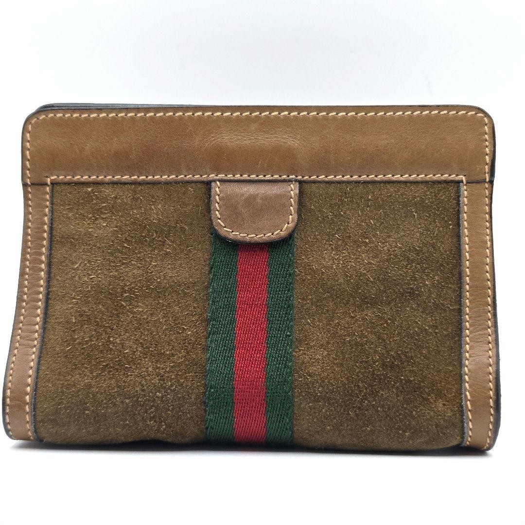 [Authentic Used] GUCCI Solid Sherry Line Suede Br… - image 2