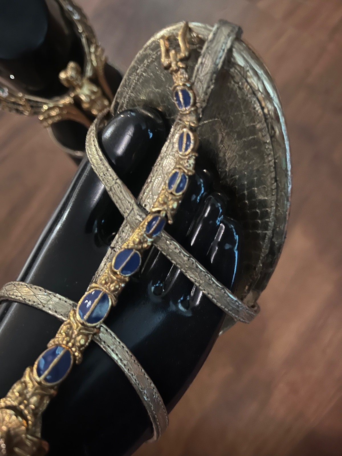 A pair of rare Alexander McQueen python, 'Widows of Culloden' dragonfly heels image 4