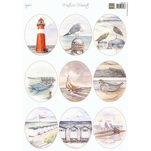 Marianne Design A4 Cardtoppers Sheet - Mattie's Beach Ovals MB0195