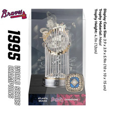 1995 Atlanta Braves World Series Championship Trophy & Ring With Display Case