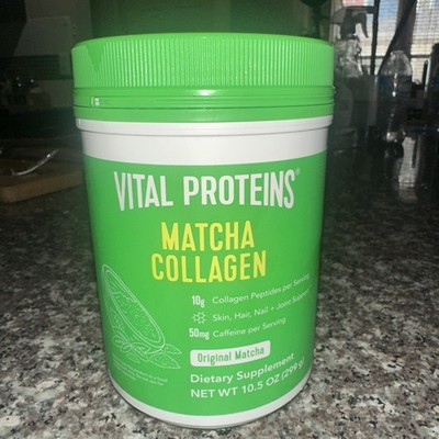 Vital Proteins Matcha Collagen Peptides Powder Supplement 10.5 Oz Canisters 