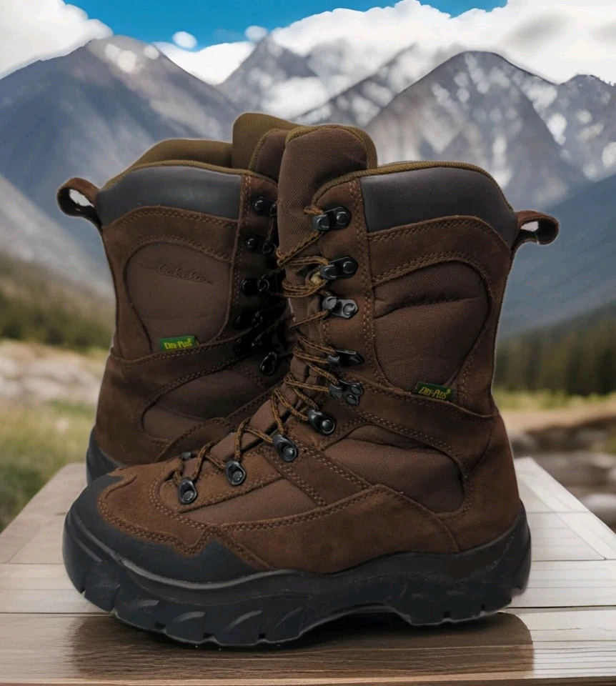 Cabelas Boots Dry Plus Thinsulate Hunting Boots Men 9 Brown Insulated Waterproof - Image 2 of 4