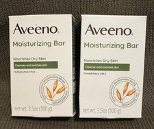 2 Pack Aveeno Moisturizing Bar Soap, Fragrance Free, 3.5 oz-NEW FREE SHIPPING