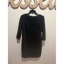 Banana Republic Womens Black 3/4 Sleeve Button Shoulder Sheath Dress Size 4