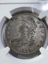 1833 US Capped Bust Silver Half Dollar Graded XF 45 by NGC