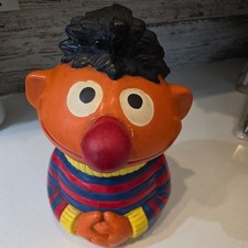 Vintage Ernie 12" Słoik na ciasteczka Muppety 1973 Ulica Sezamkowa