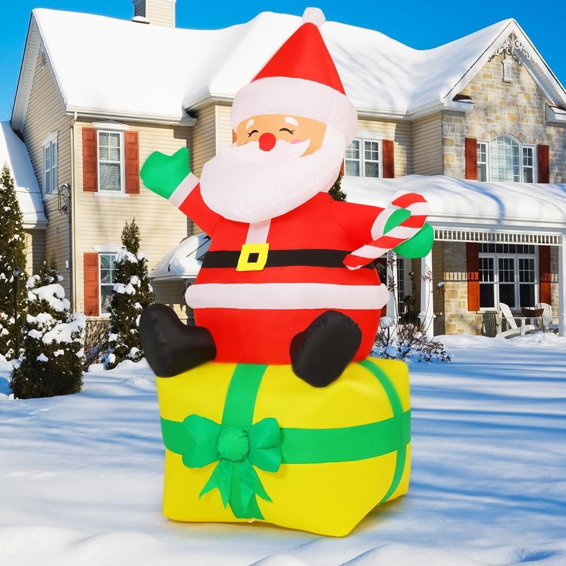 7 FT Christmas Inflatables Outdoor Decorations, Blow Up Santa Claus Inflatable 