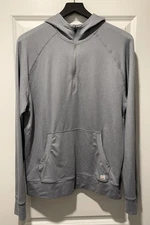 $118 Vuori Ponto Half Zip Pullover Hoodie Performance Medium Heather Steel #V244