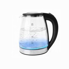 Bargain Factory Electric Kettle Glass 2L – 1800W Fast Boil, BPA-Free, Quiet