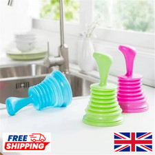 Universal Sink Drain Plunger Powerful Toilet Unblocker Bathroom Kitchen Cleaner.