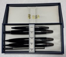 Bill Blass Ballpoint Pen Mechanical Pencil Set 100020-2 Black Lacquer Chrome