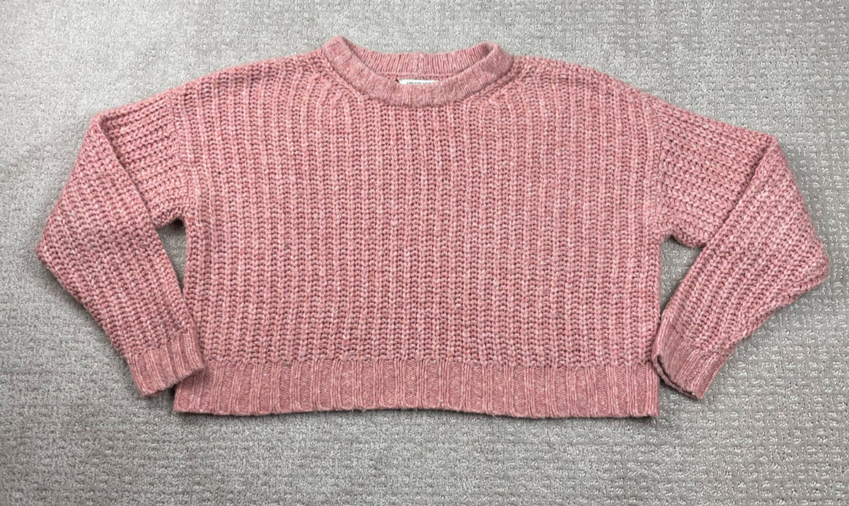 American Eagle Sweater Womens S/M Cropped Oversized Chunky Knit Babydoll Y2K