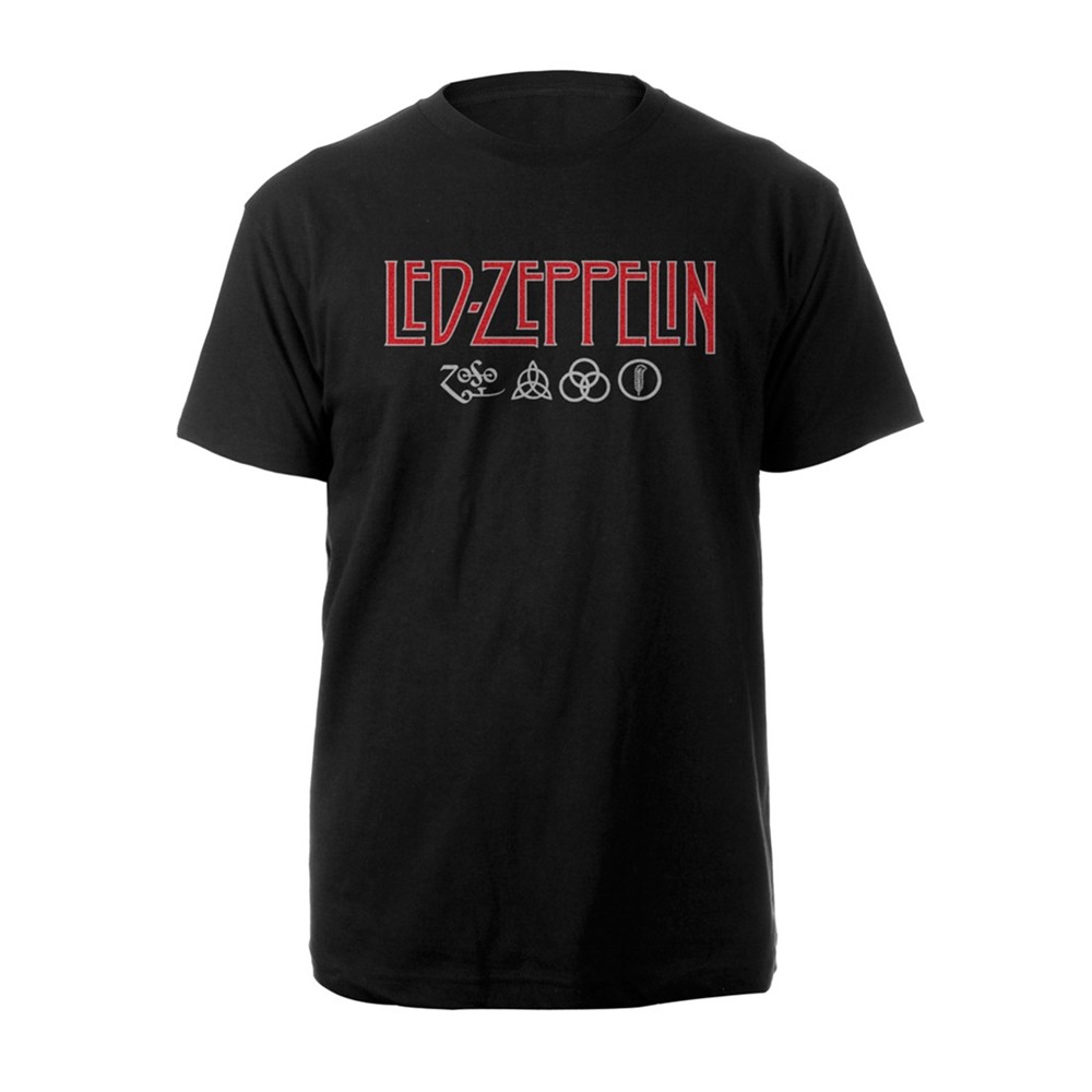 LED ZEPPELIN - LOGO & SYMBOLS BLACK T-Shirt XX-Large