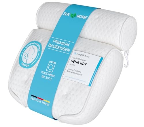 Coussin de bain ergonomique blanc appui-tête 3D pour soulager les cervicales