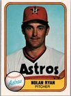 1981 Fleer Nolan Ryan #57 Astros Pitcher HOF Rangers Mets