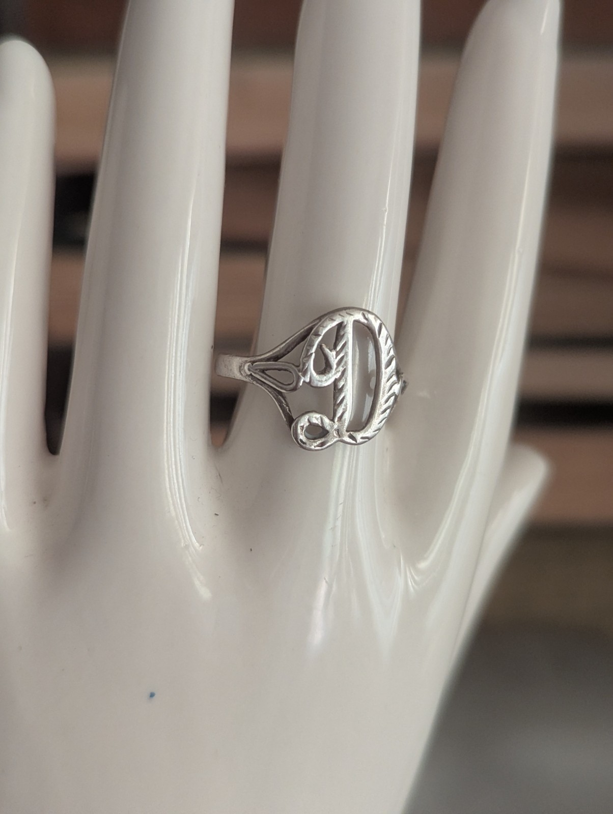 Sterling Silver Monogram Initial D Ring Size 8 Vt… - image 10
