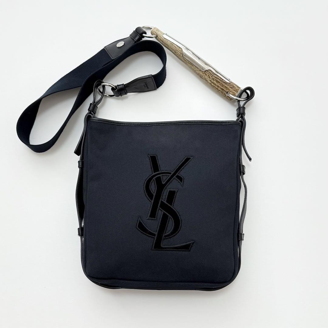 Borsa a tracolla YVES SAINT LAURENT YSL Rive Gauche Mombasa tela nera