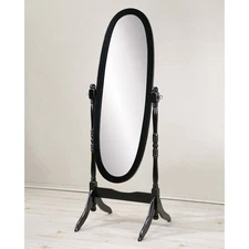 Wooden Antique Floor Free Standing Mirror 59" Oval Clear Dressing Cheval Mirror