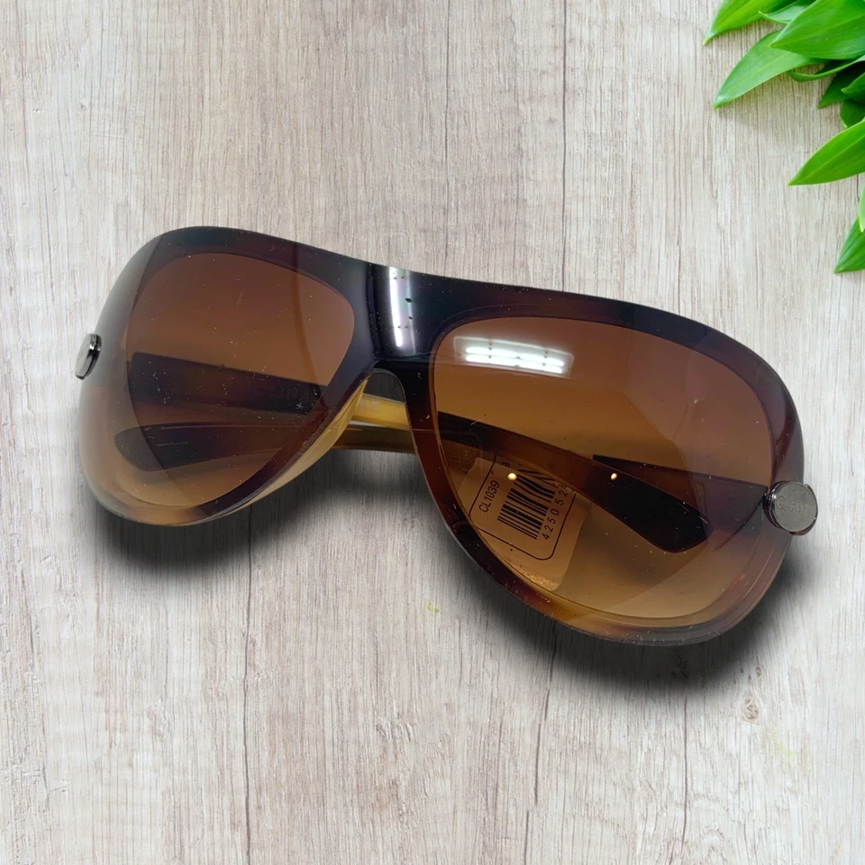 NUEVO Gafas de sol Carolina Lemke envolventes carey lentes marrón humo CL1039 NUEVAS CON ETIQUETAS Foto 3 de 4