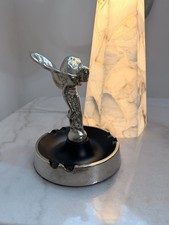 Vintage Rolls Royce Metal Ashtray Chrome Rare Flying Lady Spirit Of Ecstacy Rare