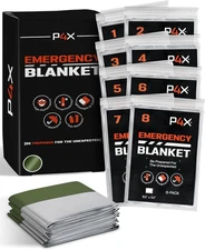 Mylar Blankets 8 Pack - Waterproof Emergency Blanket - Rip and Tear Resistant