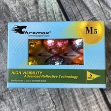 NEW NIB Chromax 6 Golf Balls Mixed Colors M5 High Visibility Reflective Metallic