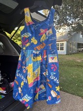 NWOT ModCloth Women's Royal Blue Caribbean Vacation Sleeveless Dress sz M 