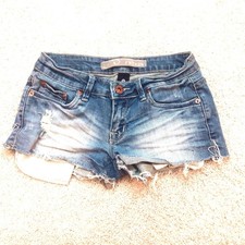 REFUGE Blue Jean Destroyed Ripped Cut Off Shorts Size 1 XS Extra Small