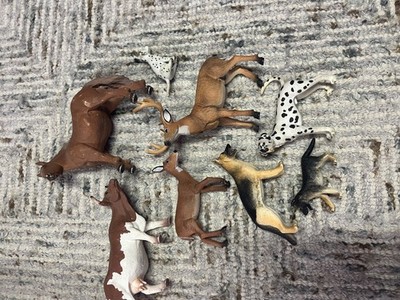 Lot of Wild Animal Figures MOJO Safari Wolf Tiger Lion Cubs Cat Dog