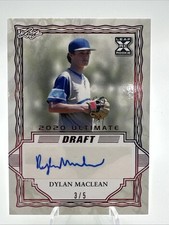 1-2020 LEAF ULTIMATE DRAFT RED PARALLEL AUTO DYLAN MacLEAN RANGERS 3/5