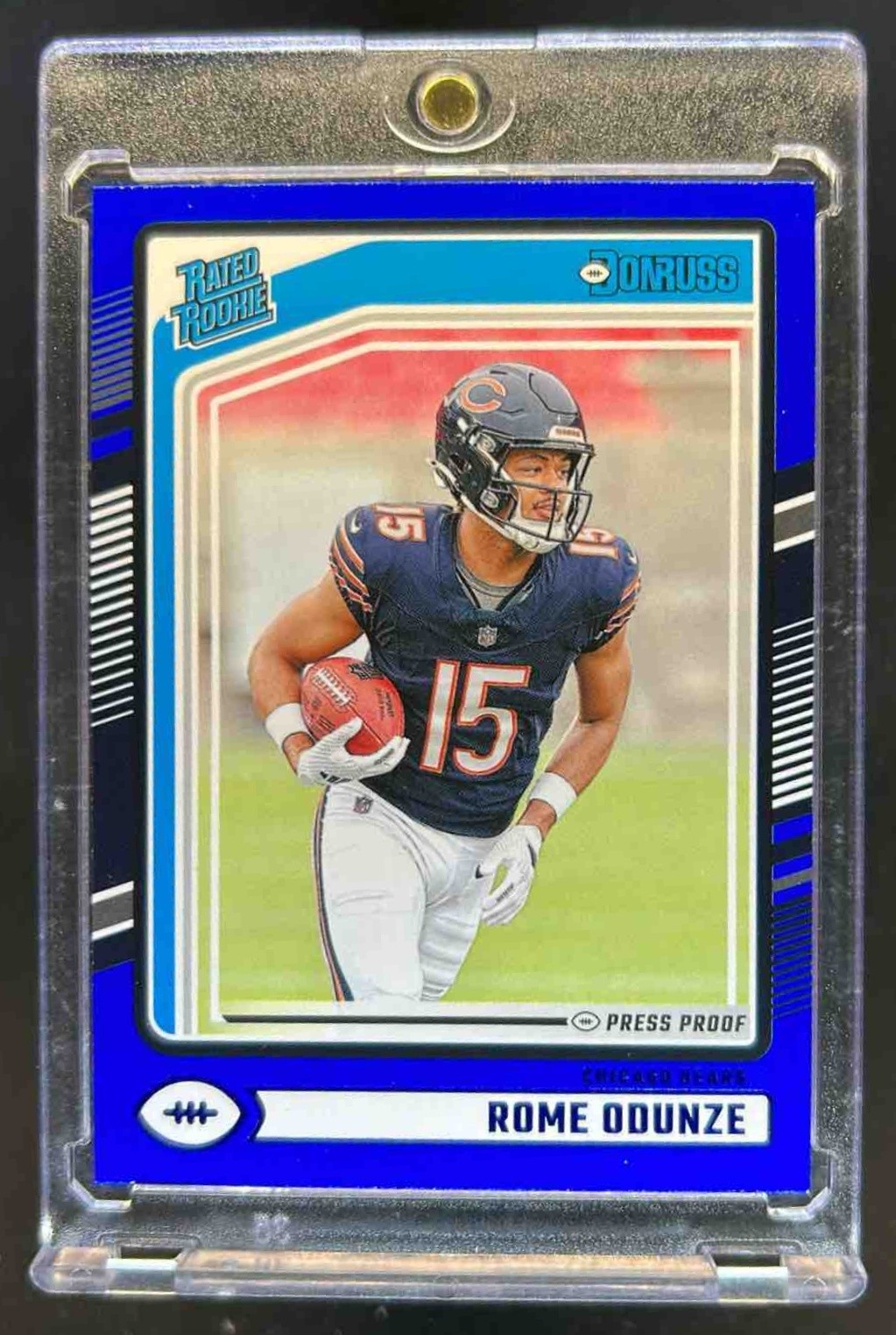 2024 Donruss Rome Odunze Press Proof Blue Rated Rookie #309 Bears