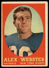 1958 Topps #30 ALEX WEBSTER  New York Giants  VG-VGEX
