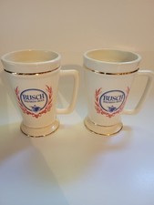 Pair of Vintage Busch Bavarian Beer Steins "Made In USA" "ManCave Approved"