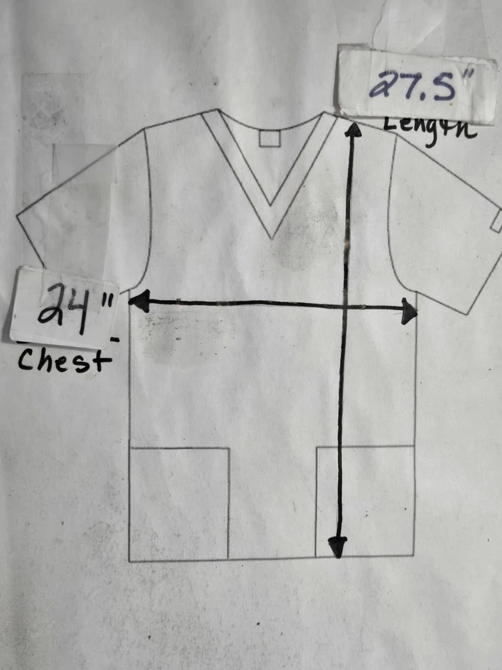 Crest Scrub Jacket Size M-Blue/White Hearts/CA Ribbon Snap-Up-Chest 24"/L 27.5" - Image 4 of 4