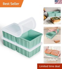 Silicone Freezer Tray for Soup Ice Cubes: 2-Cup Freezing Tray with Lid for Me...