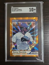 2024 Panini Donrusss #89 Ronny Mauricio RC Orange Laser 12/299 Gem MINT 10 SGC 