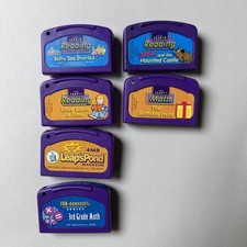 LeapFrog LeapPad Game Lot 6 Cartridges Reading Math Scooby-Doo Leap's Pond 3rd G