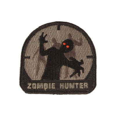Patch Morale - ZOMBIE HUNTER - ACU-A - Gray, Subdued with RED Eyes - Hook & Loop