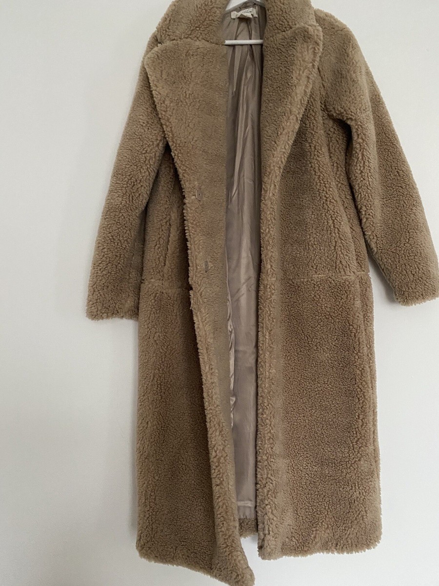 Teddy Coat Long Pile Coat Beige H M Pile/teddy Coat UK