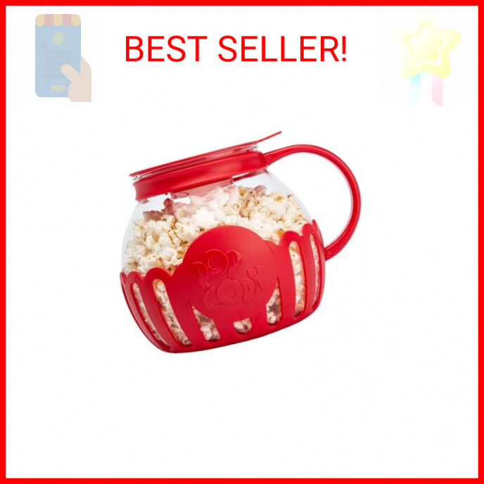 Ecolution Patented Micro-Pop Microwave Popcorn Popper with Temperature Safe Glas