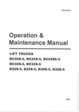 Doosan Forklift Truck BC20S BC25S, BC25SE, BC30S, BC32S, B20S, B25S, B30S Manual