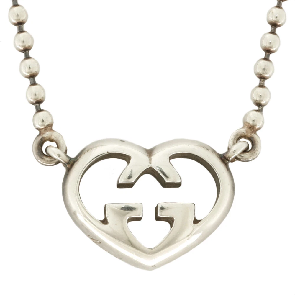 GUCCI Necklace Silver Silver925 Heart GG Interlocking G from japan