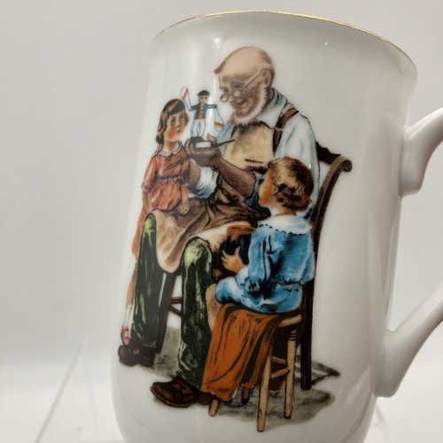 Taza de taza vintage 1982 Norman Rockwell the Toymaker auténtica coleccionable - Imagen 8 de 10